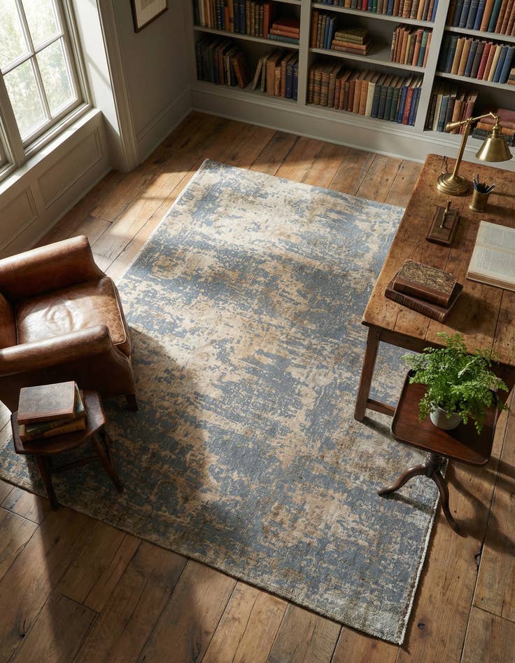 Detail image of 5' 5 x 6' 1 Hand Knotted Ultra Vintage Persian Wool Square Rug