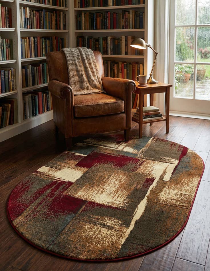 Detail image of 3' 1 x 5' 3 Coffee Shop Oval Rug