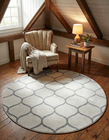 6' x 6' Trellis Frieze Round Rug