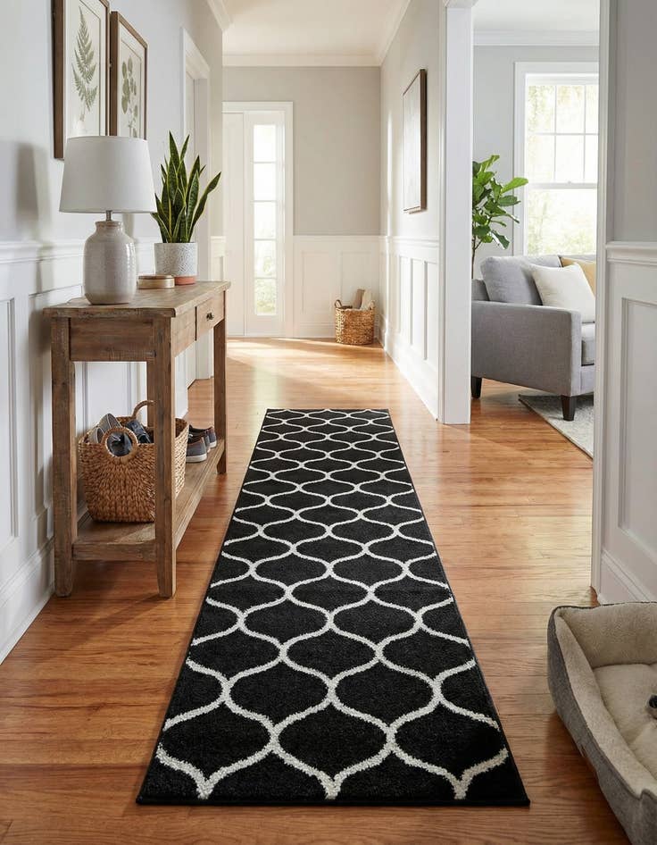 Detail image of 2' x 9' Lattice Frieze Runner Rug