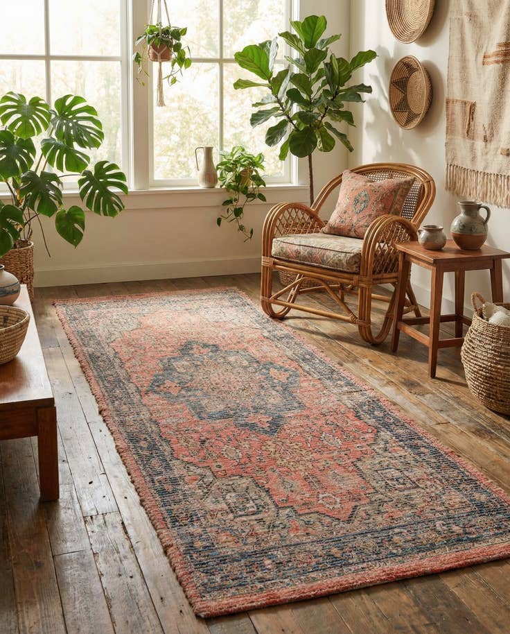Detail image of 2' 2 x 6' 1 Hand Woven Chenille Jute Runner Rug