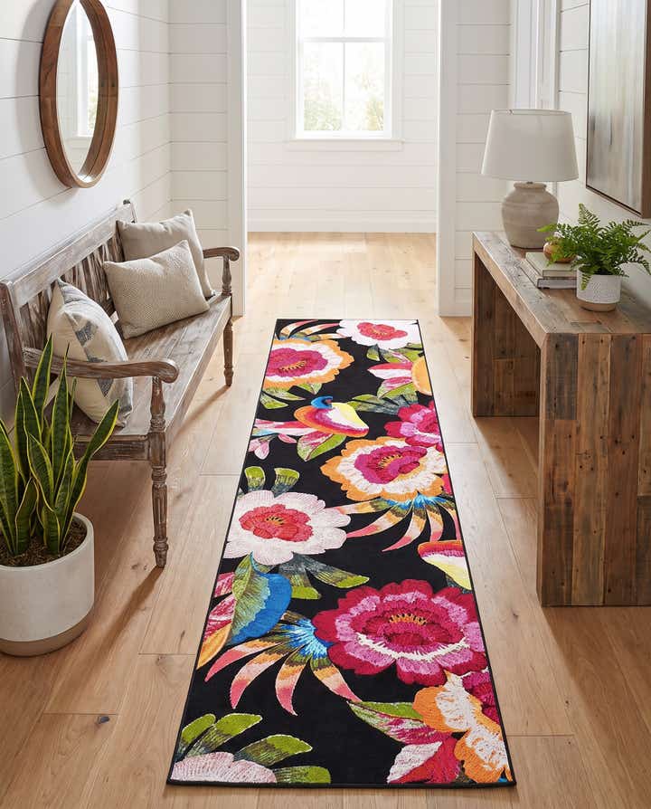 2' 7 x 11' Easy-Clean Botanical Indoor / Outdoor Runner Rug
