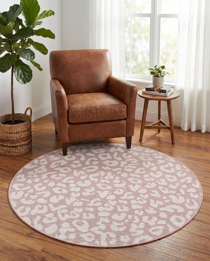 4' x 4' Easy-Clean Safari Indoor / Outdoor Round Rug