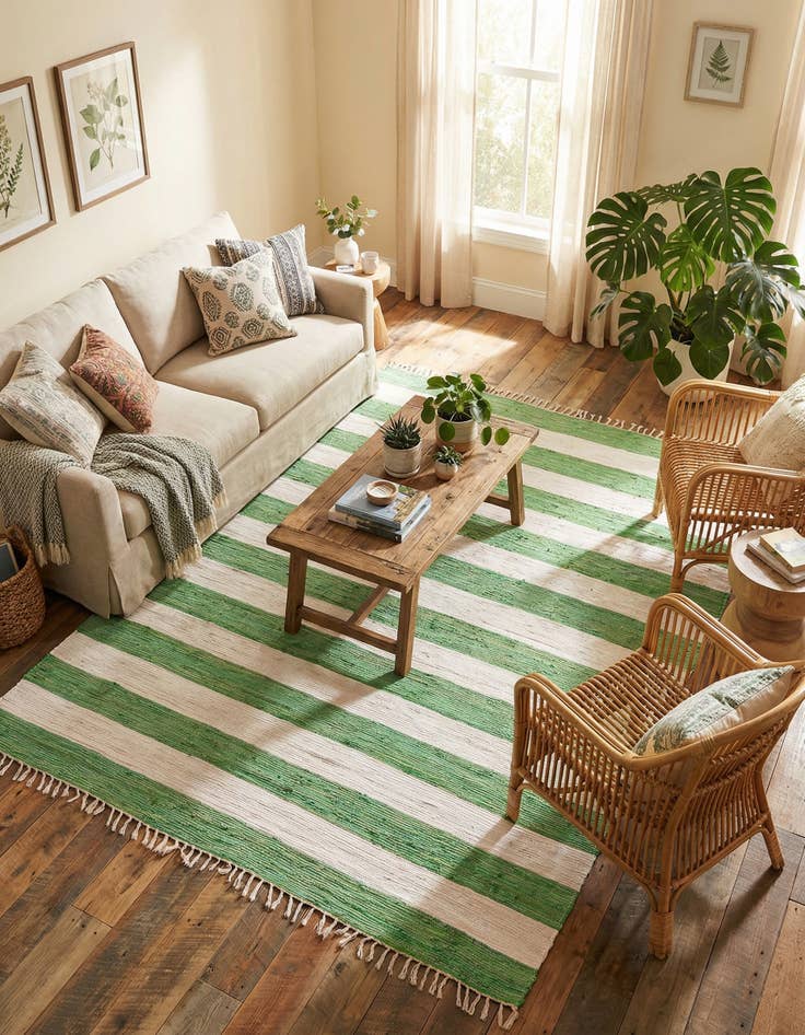 Detail image of 7' 10 x 10'  Hand Woven Chindi Rag Rug