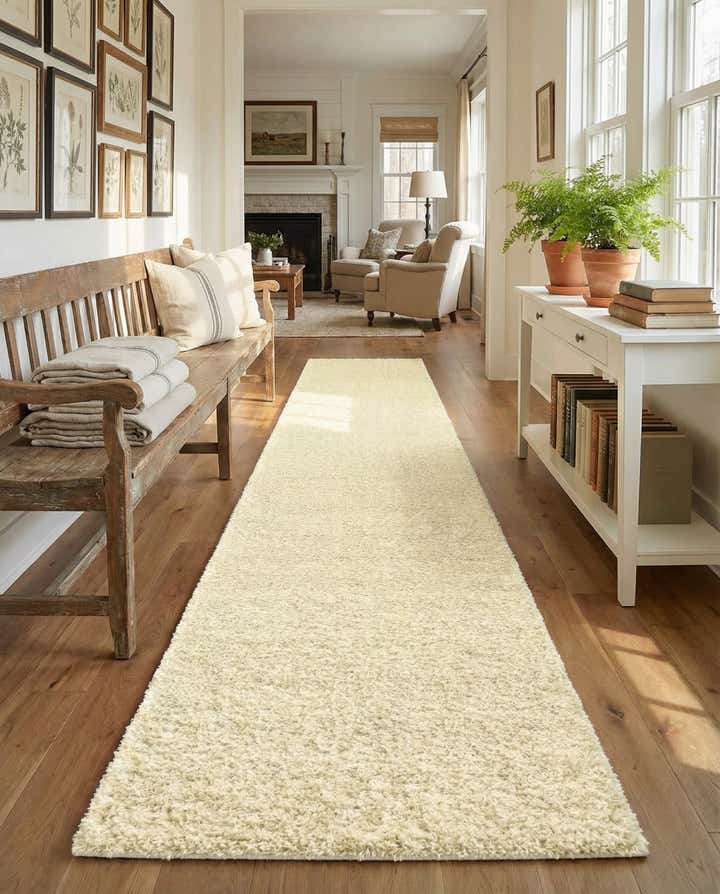 2' 7 x 14' Solid Shag Runner Rug