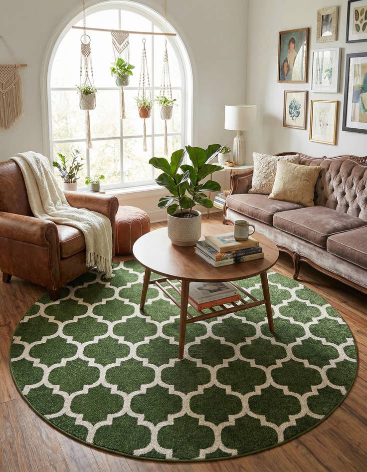 Detail image of 6' x 6' Lattice Round Rug