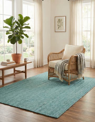 5' 1 x 8' Handmade Braided Jute Rug