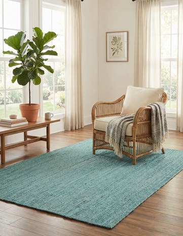 5' 1 x 8' Handmade Braided Jute Rug