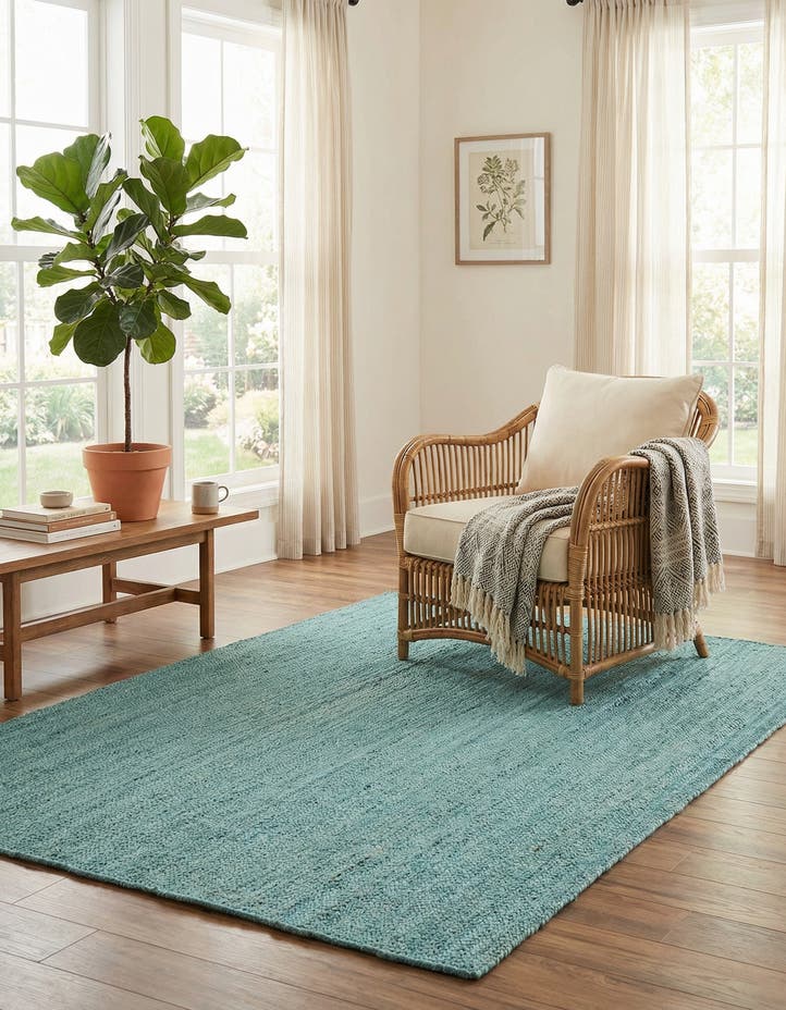 5' 1 x 8' Handmade Braided Jute Rug