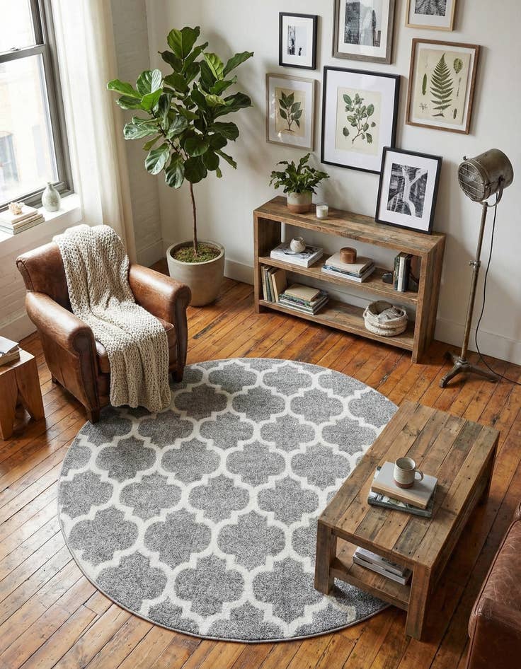 Detail image of 6' x 6' Lattice Round Rug