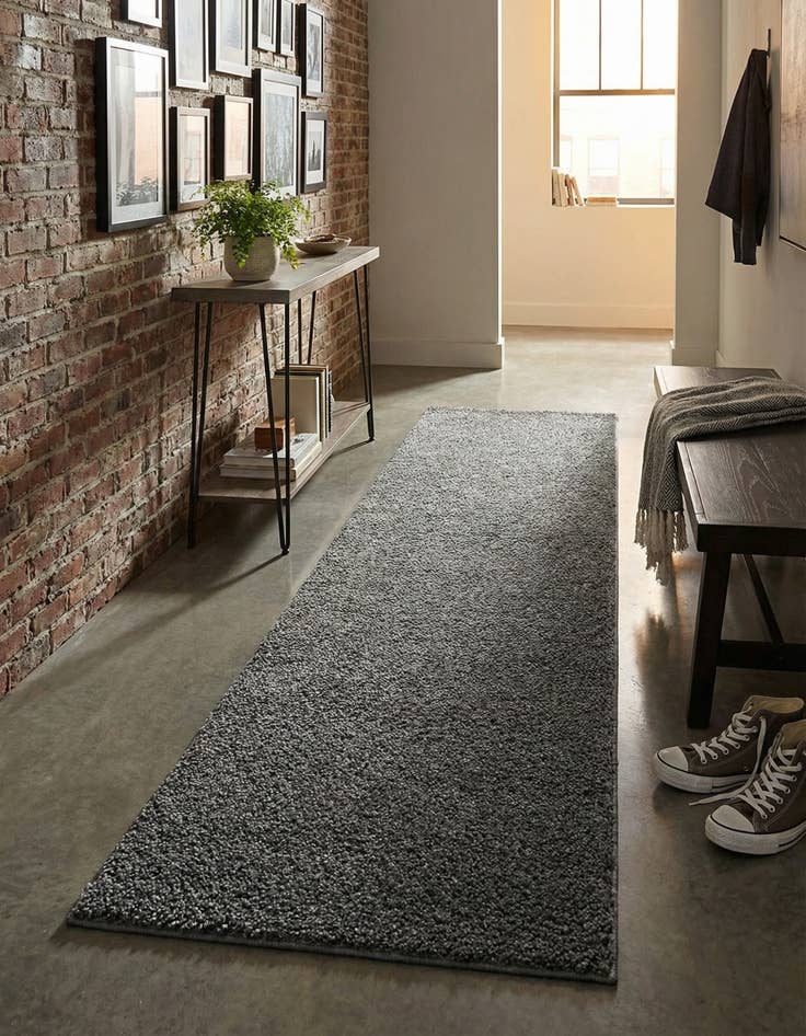 Detail image of 2' x 6' Solid Frieze Runner Rug