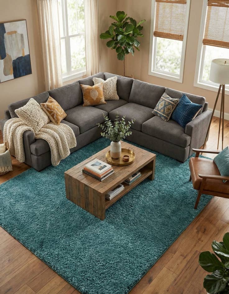 Detail image of 9' x 12' Soft Solid Shag Rug