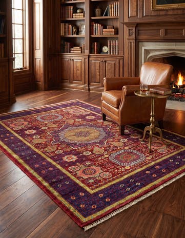 4' 1 x 6' 2 Hand Knotted Mamluk Ziegler Rug