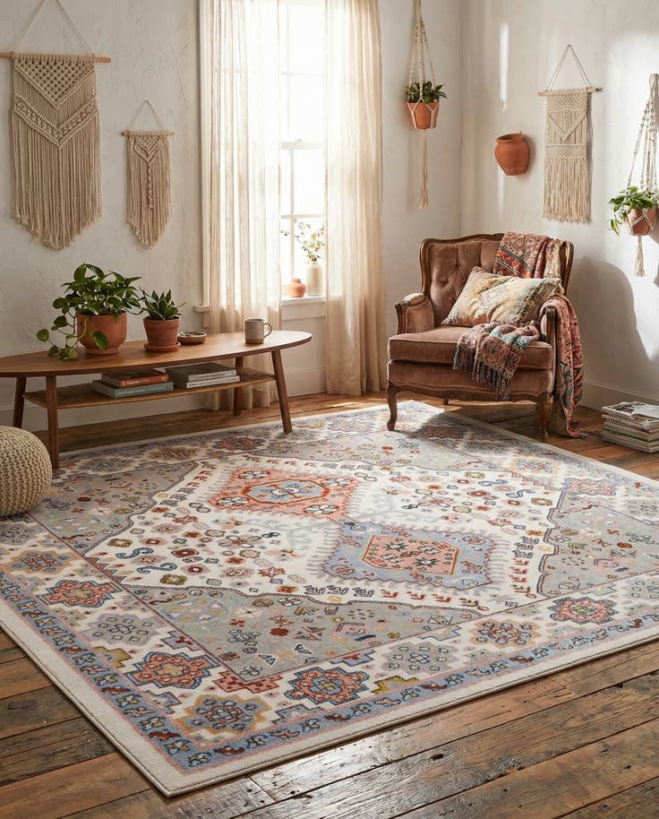 Detail image of 7' 10 x 7' 10 Kamala Washable Square Rug
