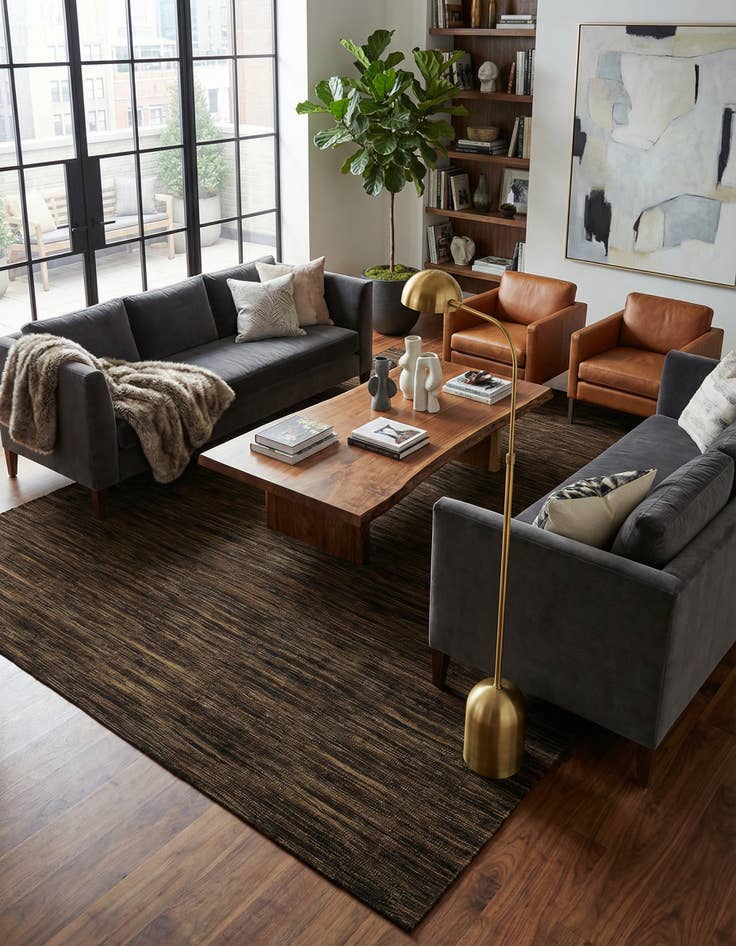 Detail image of 7' 1 x 9' 9 Hand Woven Kilim Modern Wool Rug