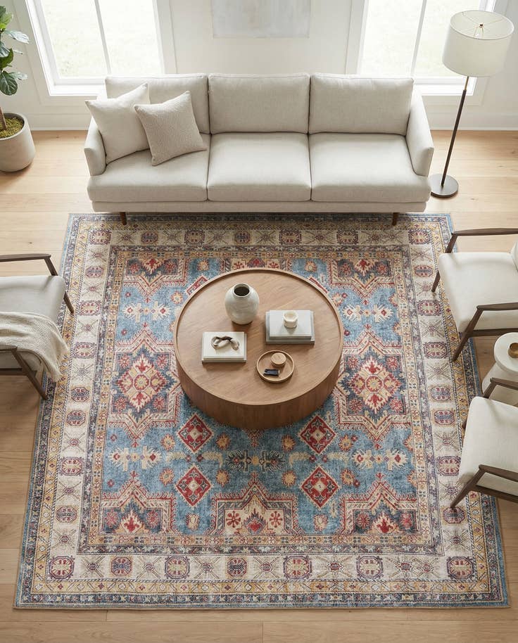 Detail image of 7' 10 x 7' 10 Washable Timeless Square Rug