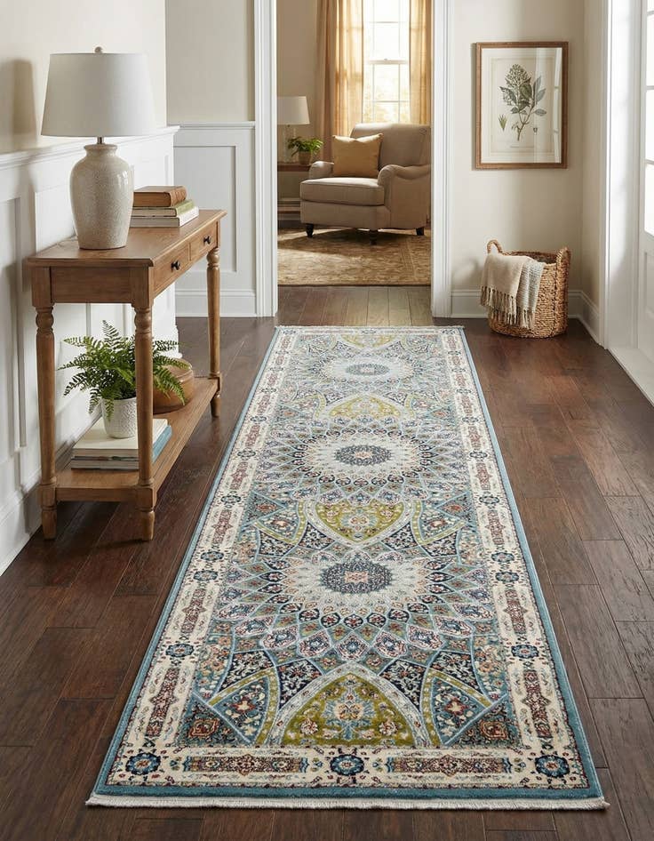 Detail image of 2' 7 x 11' Nain Design Runner Rug