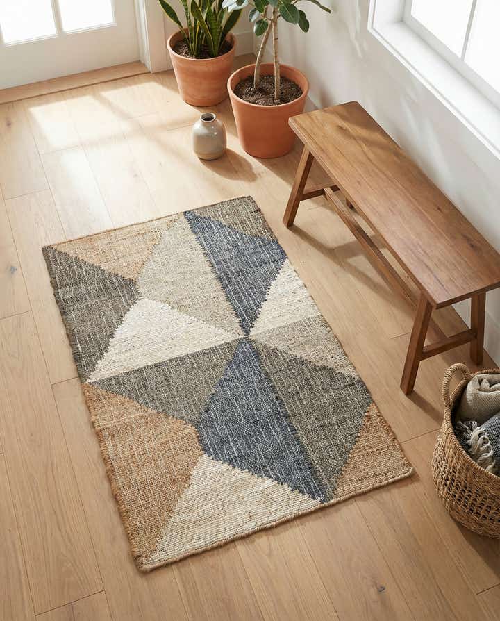 2' x 3' 1 Hand Woven Kala Handwoven Jute Rug
