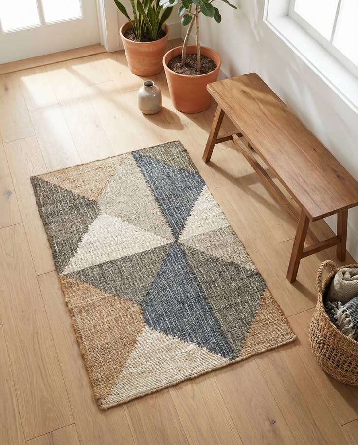 Detail image of 2' x 3' 1 Hand Woven Kala Handwoven Jute Rug