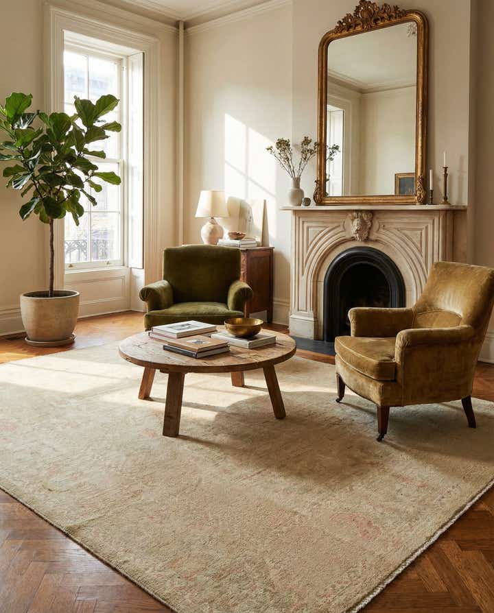 8' x 9' 10 Hand Knotted Oushak Wool Rug