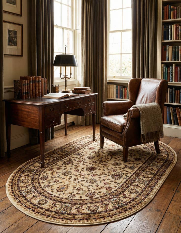 Detail image of 5' 3 x 8' Classic Agra Oval Rug