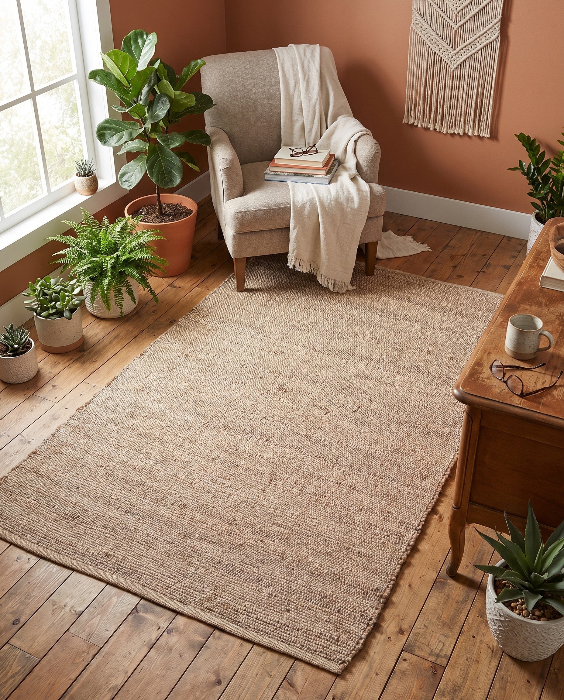 4' 1 x 6' 1 Hand Woven Laurel Handwoven Jute Rug