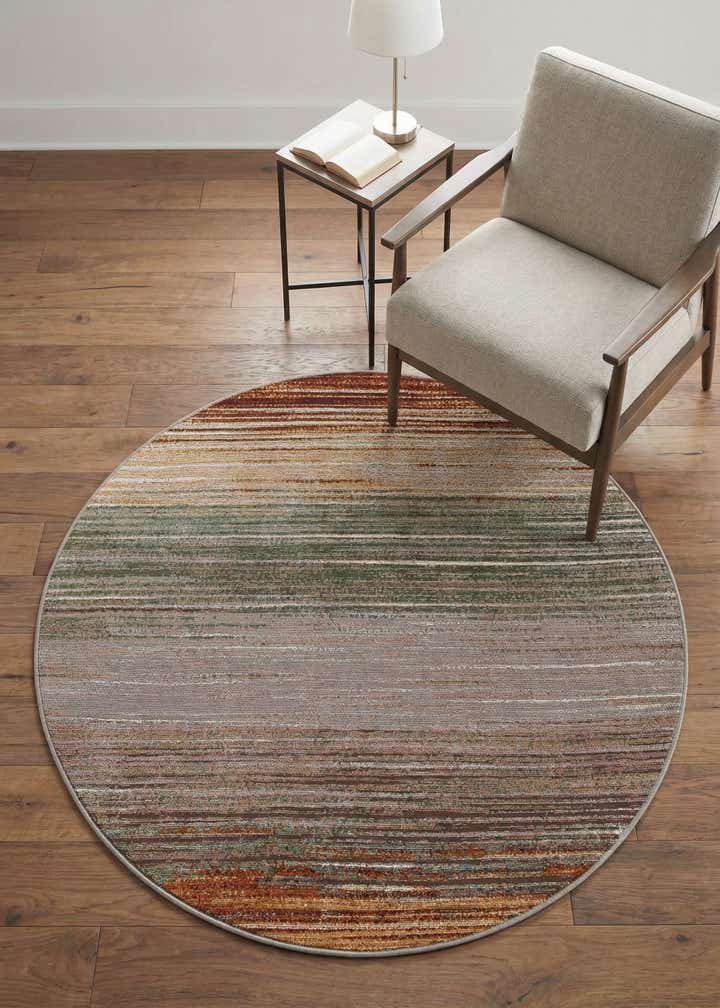 4' x 4' Easy-Clean Modern Indoor / Outdoor Round Rug
