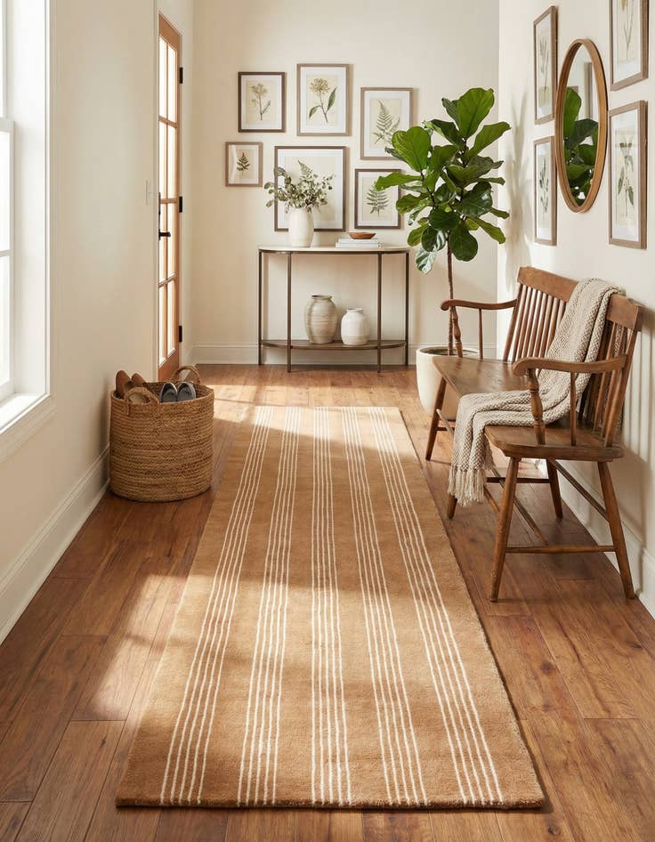 Detail image of  2' 7 x 8' Jill Zarin Striped Wool Runner Rug