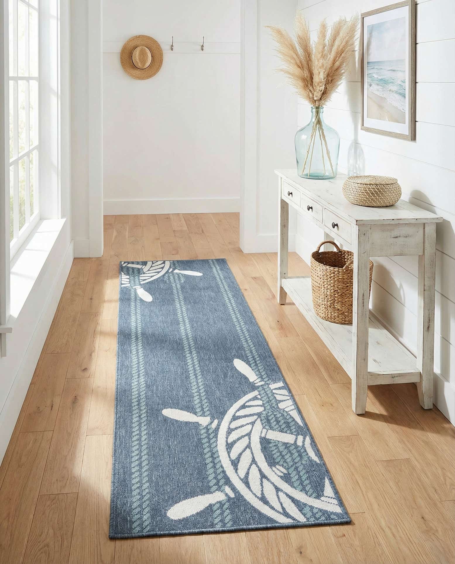 2' x 8' Easy-Clean Coastal Indoor / Outdoor Runner Rug