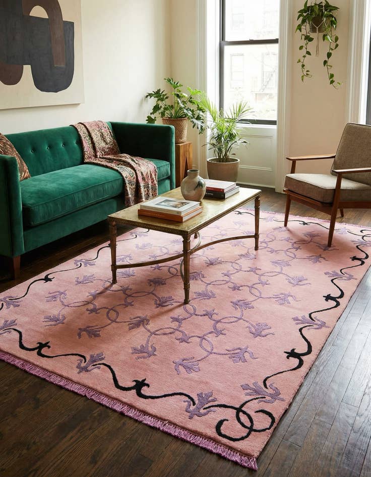 Detail image of 4' 6 x 6' 6 Hand Knotted Darya Wool Rug