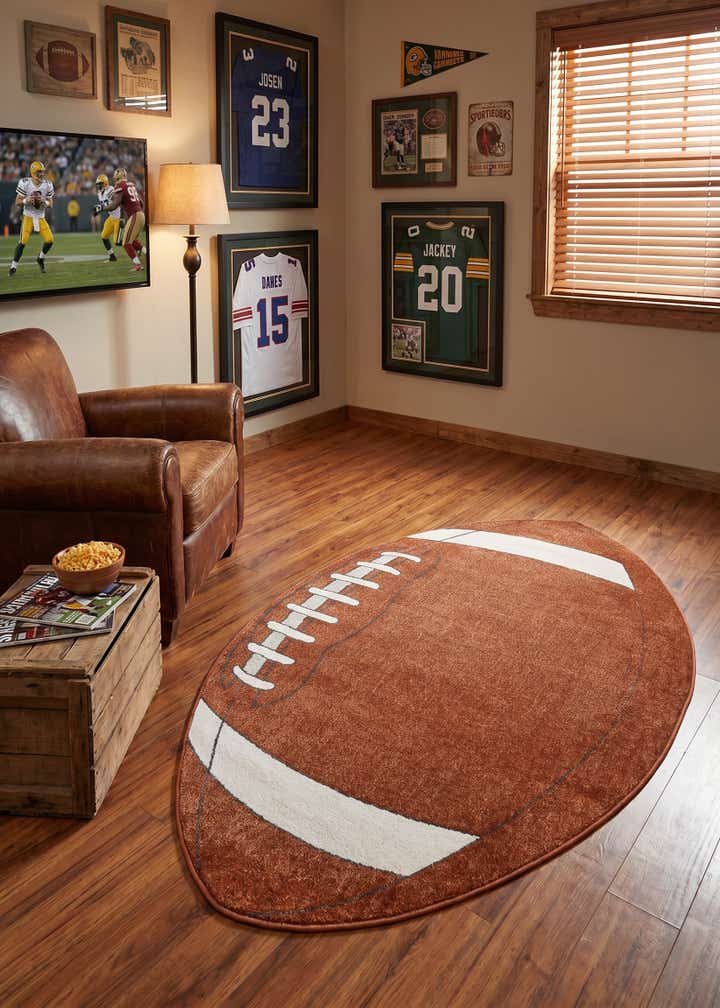 4' x 6' Sports Washable Oval Rug