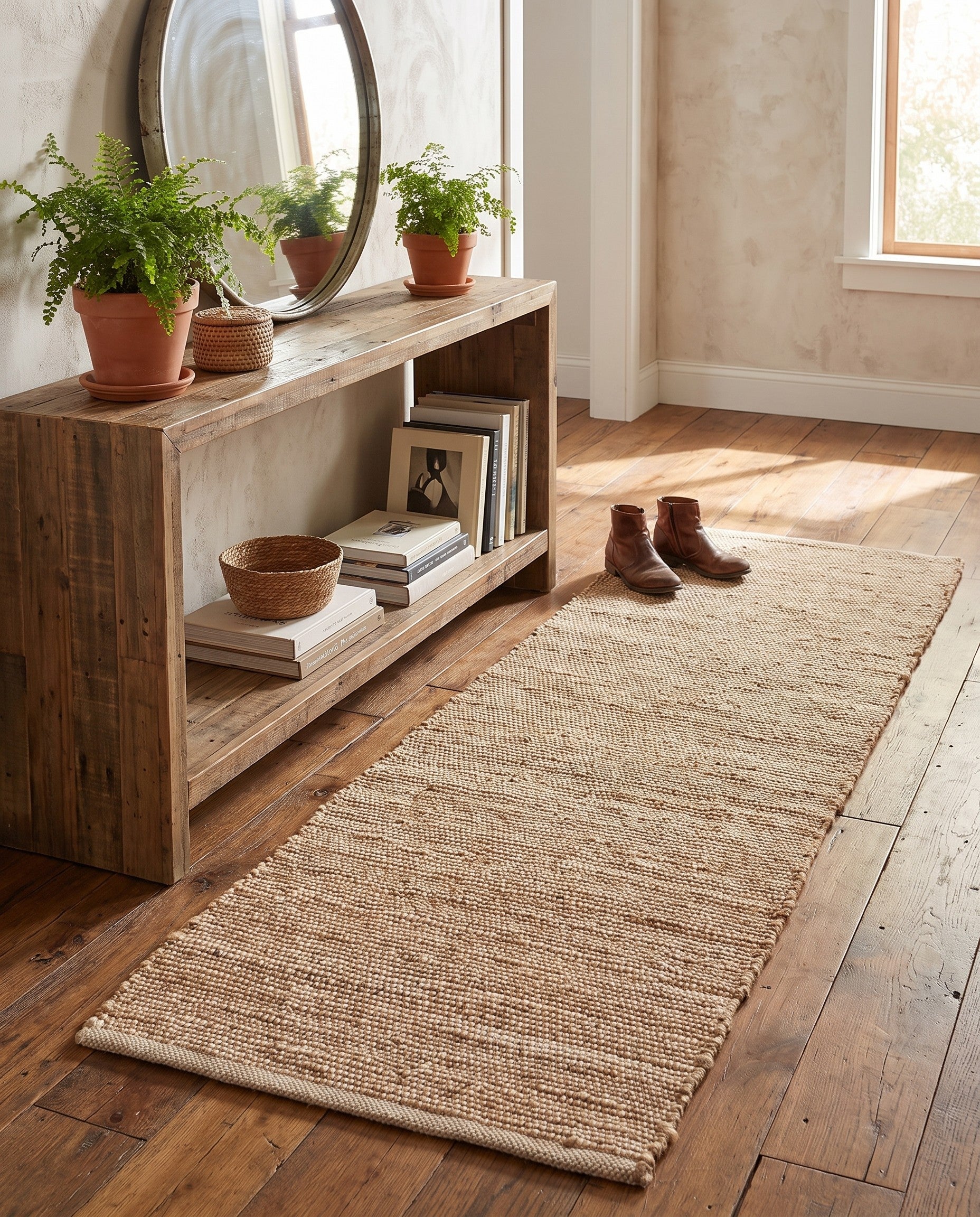 2' x 6' 1 Hand Woven Laurel Handwoven Jute Runner Rug