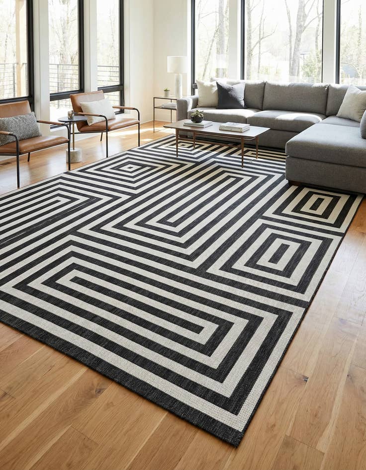 Detail image of 10' x 14' Washable Modern Indoor / Outdoor Rug