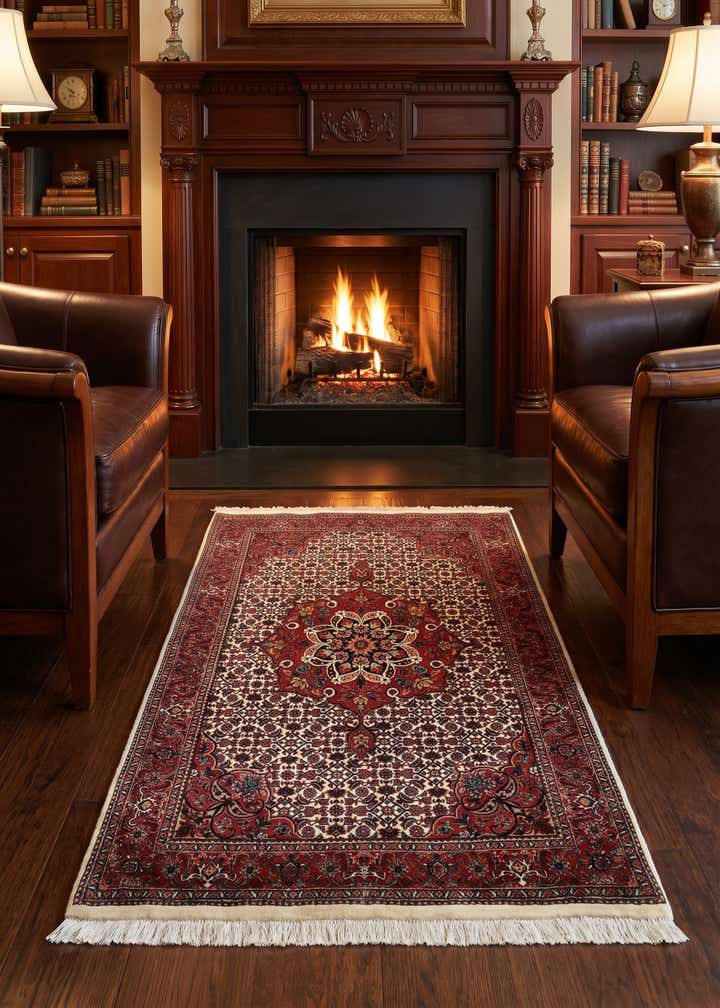 3' 7 x 6' 1 Bidjar With Silk Rug