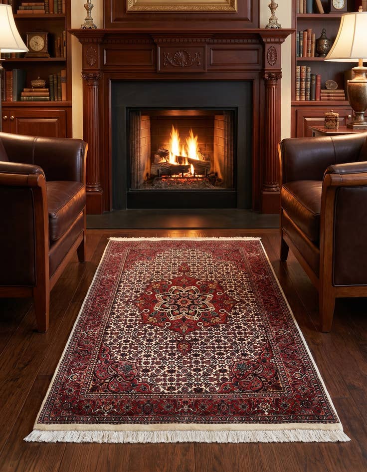 Detail image of 3' 7 x 6' 1 Bidjar With Silk Rug