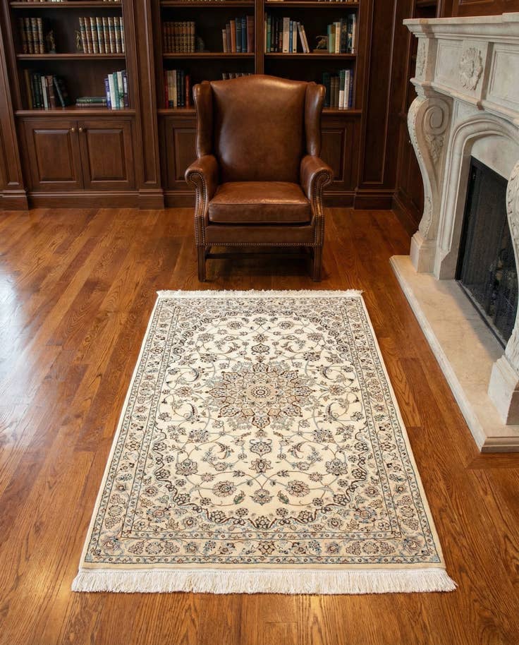 Detail image of 3' 5 x 5' 3 Hand Knotted Nain Rug