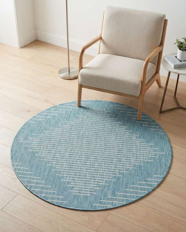 4' x 4' Easy-Clean Modern Indoor / Outdoor Round Rug