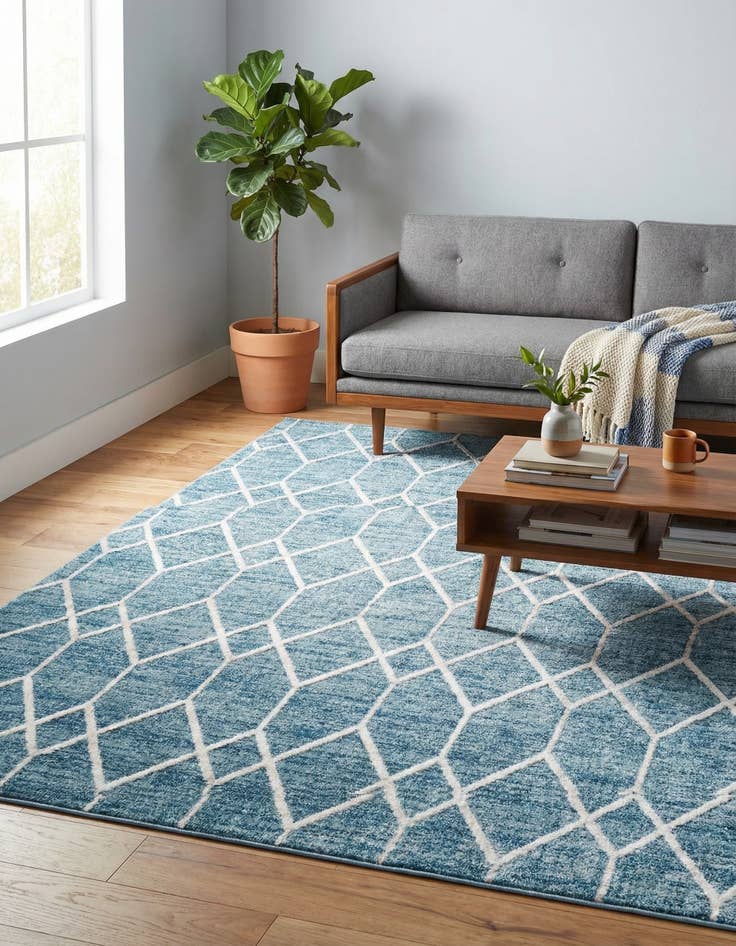 Detail image of 6' x 9' Lattice Trellis Rug