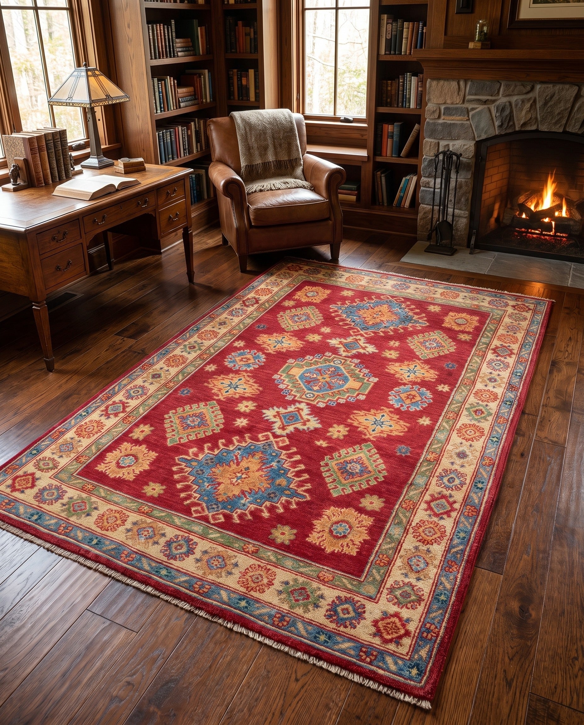 Detail image 3 of 10: 3' 10 x 5' 10 Hand Knotted Kazak Rug