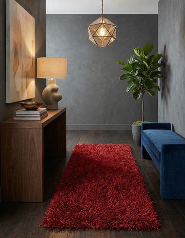 2' 4 x 4' 8 Hand Knotted Solid Shag Oriental Runner Rug