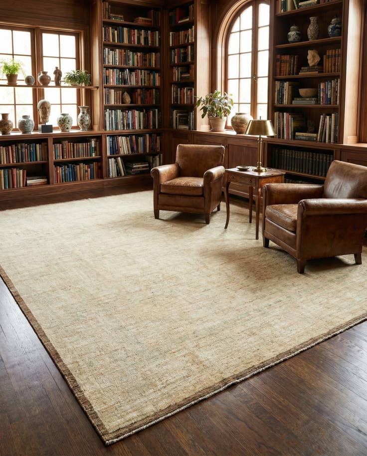 Detail image of 8' 4 x 9' 9 Hand Knotted Oushak Wool Rug