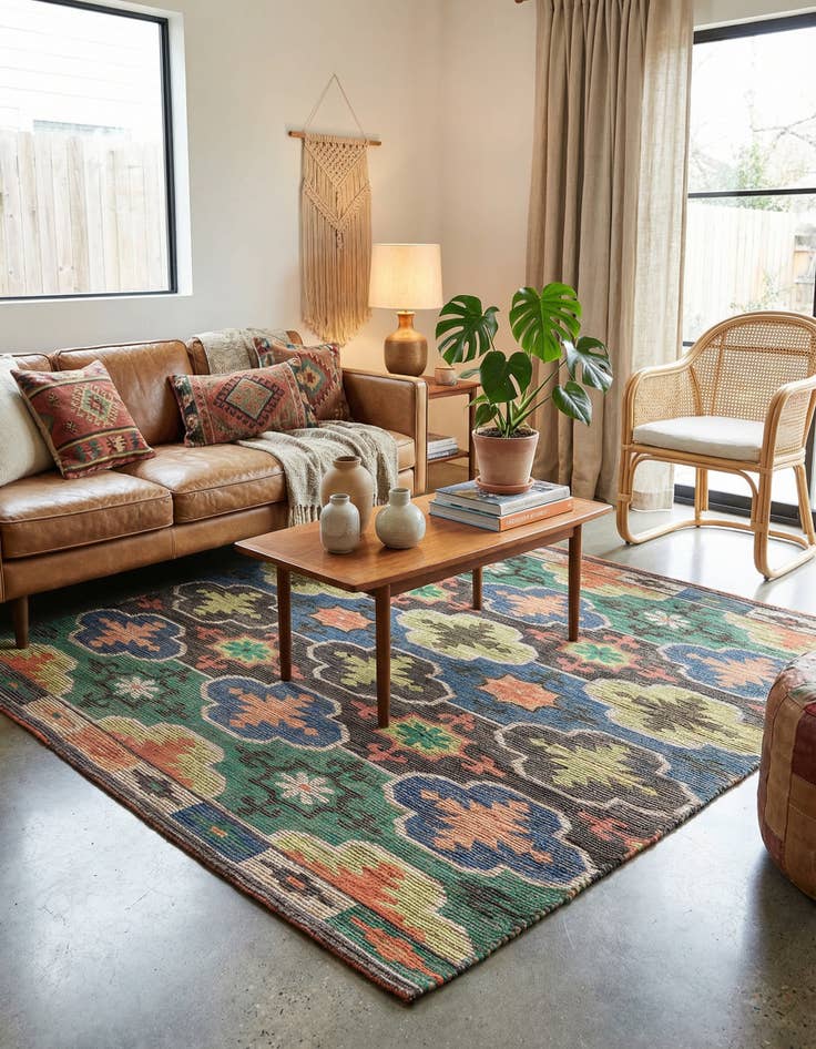 Detail image of 7' 10 x 7' 10 Chenille Jute Square Rug