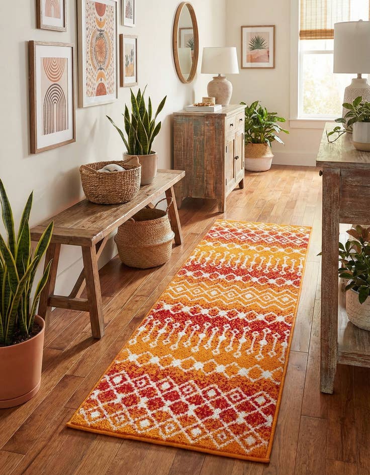 Detail image of 2' x 6' Moroccan Trellis Runner Rug