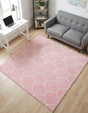 5' 3 x 5' 3 Lattice Frieze Square Rug