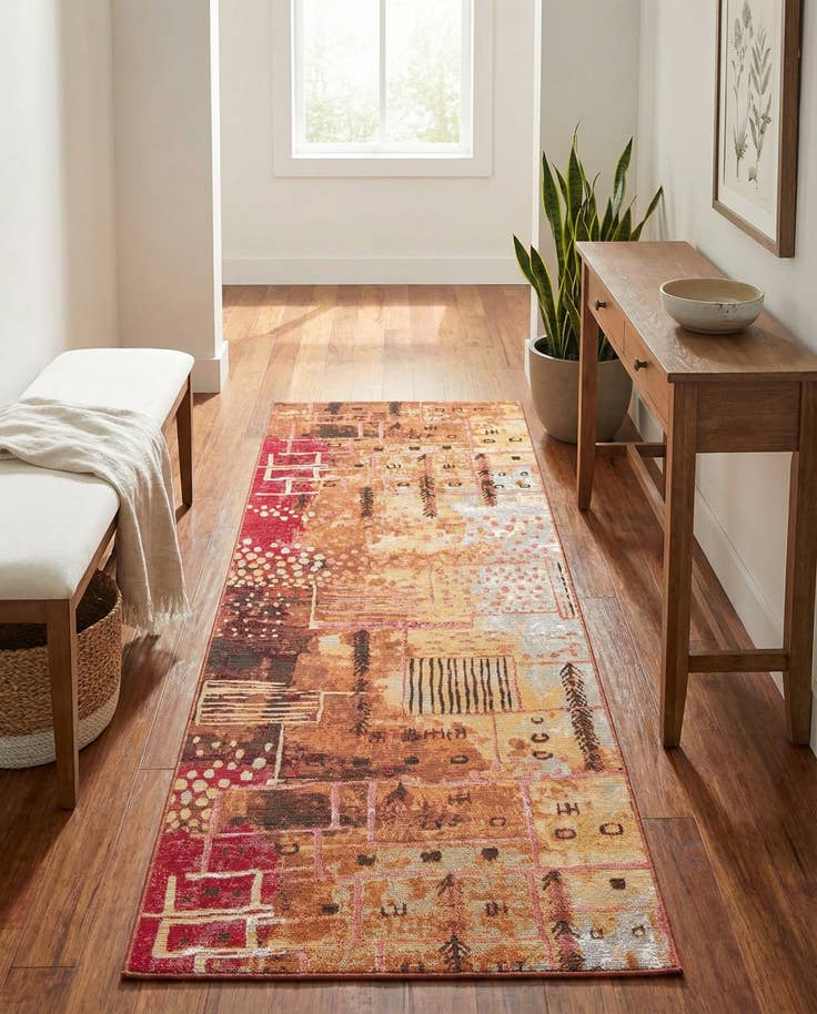 Detail image of 2' 7 x 7' Easy-Clean Modern Indoor / Outdoor Runner Rug