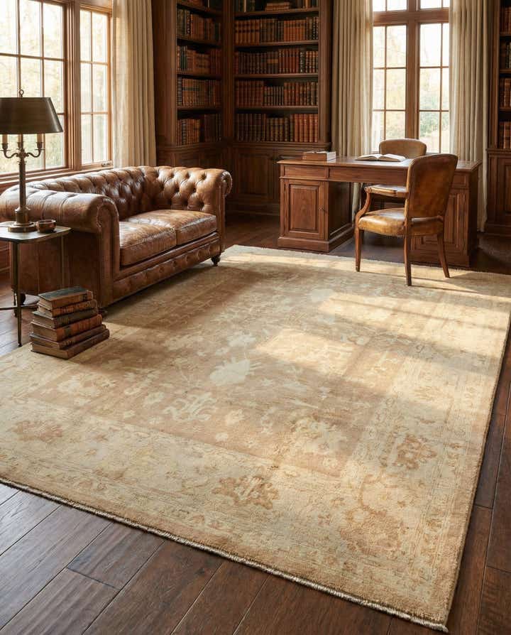 10' 2 x 13' 10 Hand Knotted Oushak Wool Rug