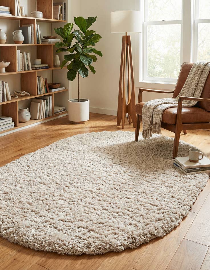 Detail image of 5' 6 x 8' Infinity Shag Oval Rug