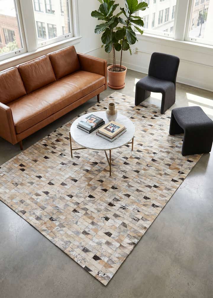 5' 3 x 7' 5 Cowhide Stocks Rug