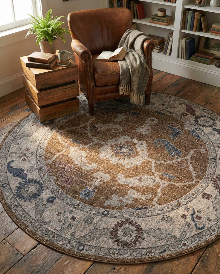 Detail image of 7' x 7' Eco Traditional Round Rug