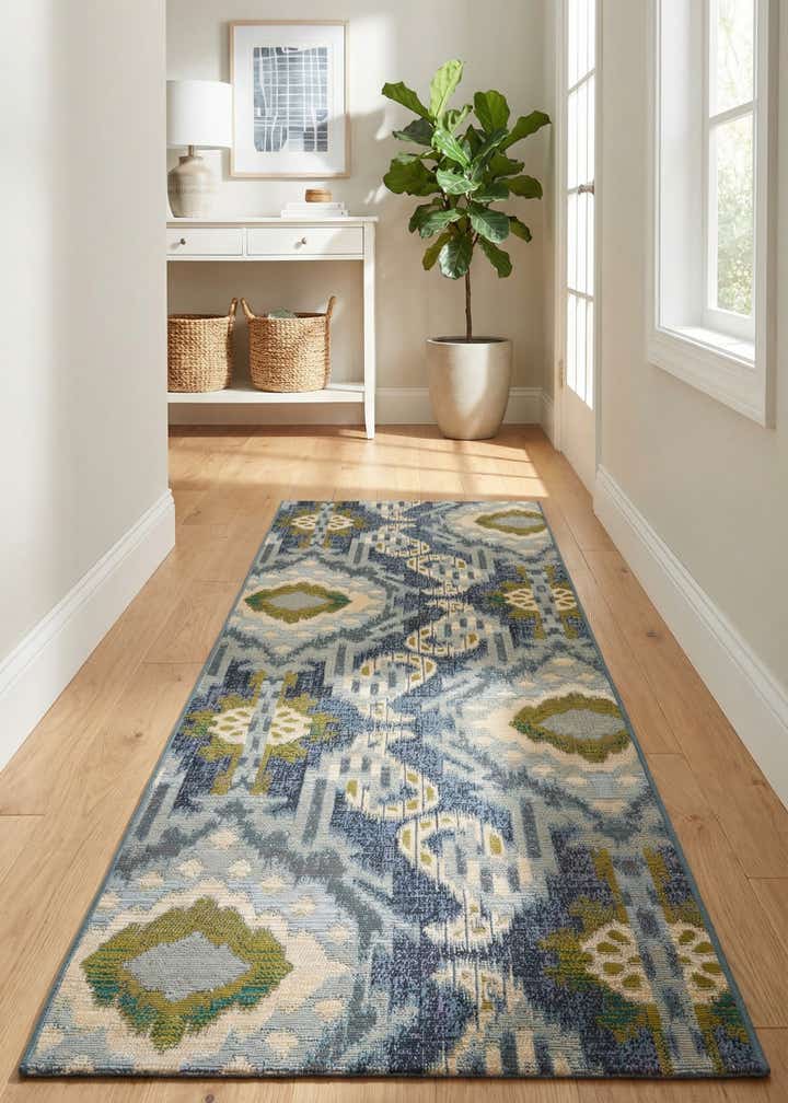 2' 7 x 7' Easy-Clean Modern Indoor / Outdoor Runner Rug
